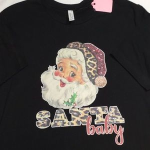 Leopard Santa Baby Graphic T-shirt